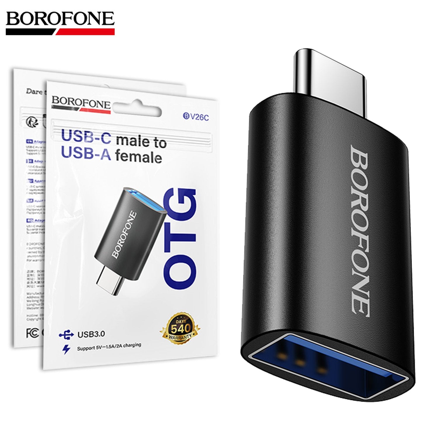 Borofone BV26C Type C Male to USB A Female USB 3.0 Adapter Converter Borofone BV26C Type C Male to USB A Female USB 3.0 Adapter Converter